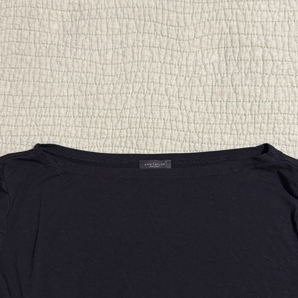 Ann Taylor Factory Classic Black 3/4 Long Sleeve Tee - Picture 3 of 4